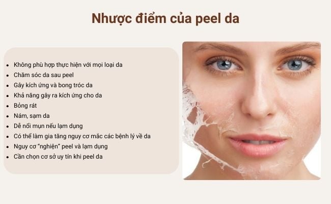 Nhược điểm của peel da