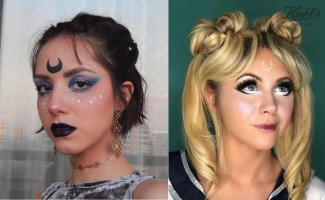 Trang điểm Halloween biểu tượng mặt trăng thu hút