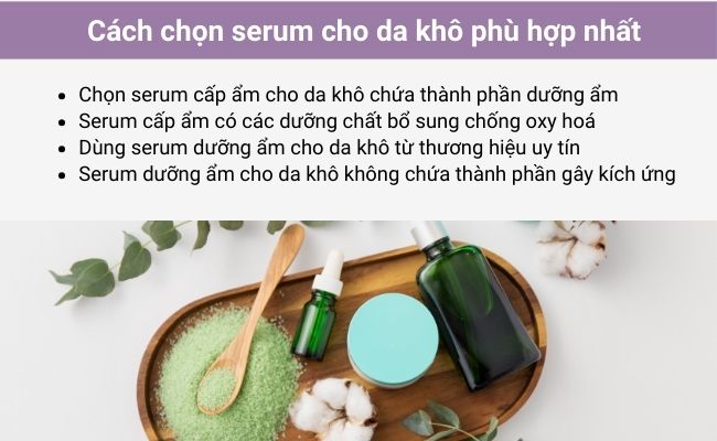 Tiêu chí chọn serum cấp ẩm cho da khô