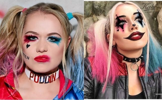 Trang điểm Halloween phong cách Harley Quinn
