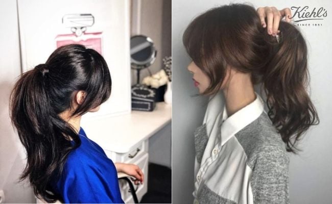 Tóc mái bay buộc cao trẻ trung