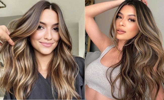 Tóc dài nhuộm balayage