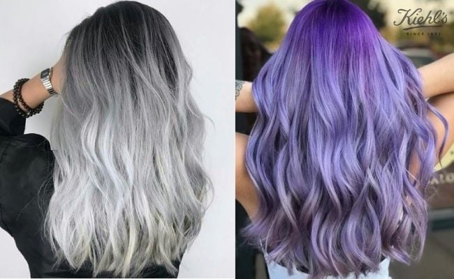 Màu tóc nhuộm cần tẩy Xám khói/Xám xanh/Tím khói