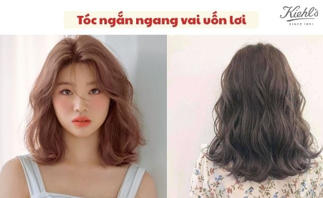 Tóc ngắn ngang vai uốn lơi