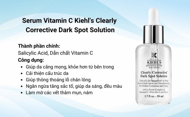 Serum cấp ẩm cho da khô và nám Kiehl's Clearly Corrective Dark Spot Solution