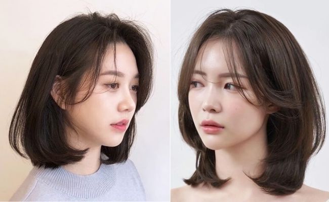Tóc layer lob uốn cụp đuôi