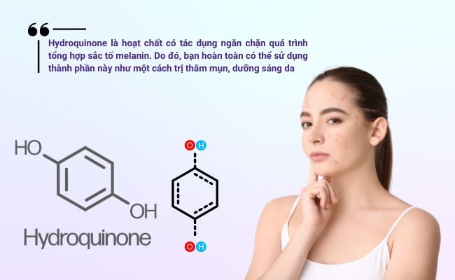 Vết thâm được cải thiện, da sáng mịn hơn với Hydroquinone