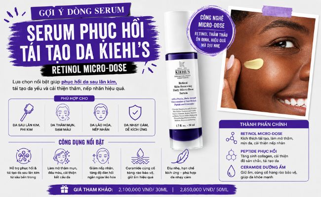 Serum phục hồi tái tạo da Kiehl’s Retinol Micro-Dose
