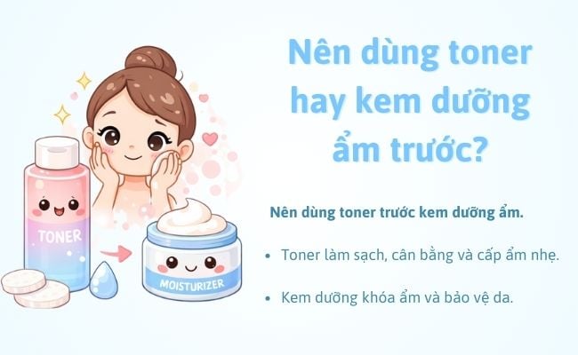 Nên dùng toner hay kem dưỡng ẩm trước?