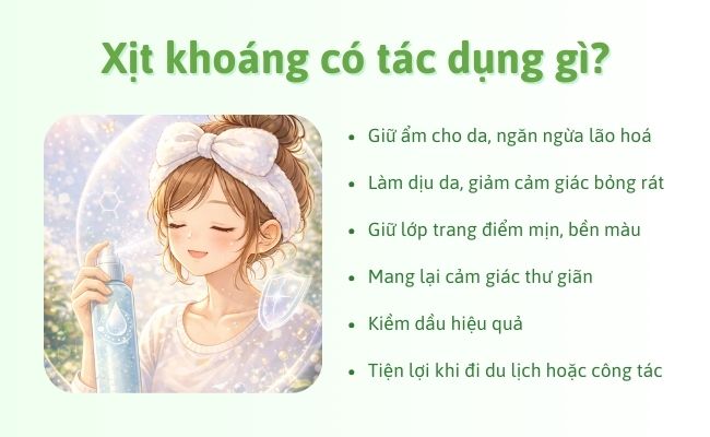 Xịt khoáng có tác dụng gì?