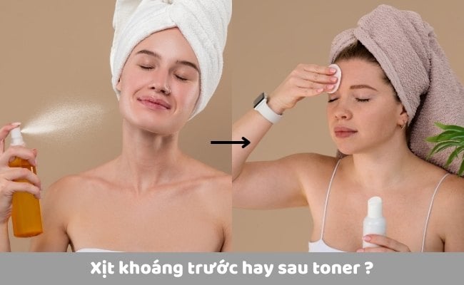 Xịt Khoáng Trước Hay Sau Toner