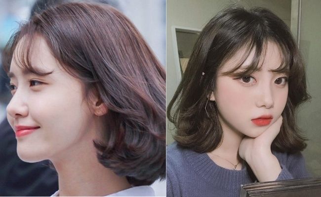 Tóc ngắn xoăn nhẹ kết hợp mái thưa