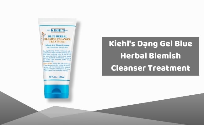 Sữa rửa mặt cho da treatment trị mụn ẩn Kiehl's Dạng Gel Blue Herbal Blemish Cleanser Treatment