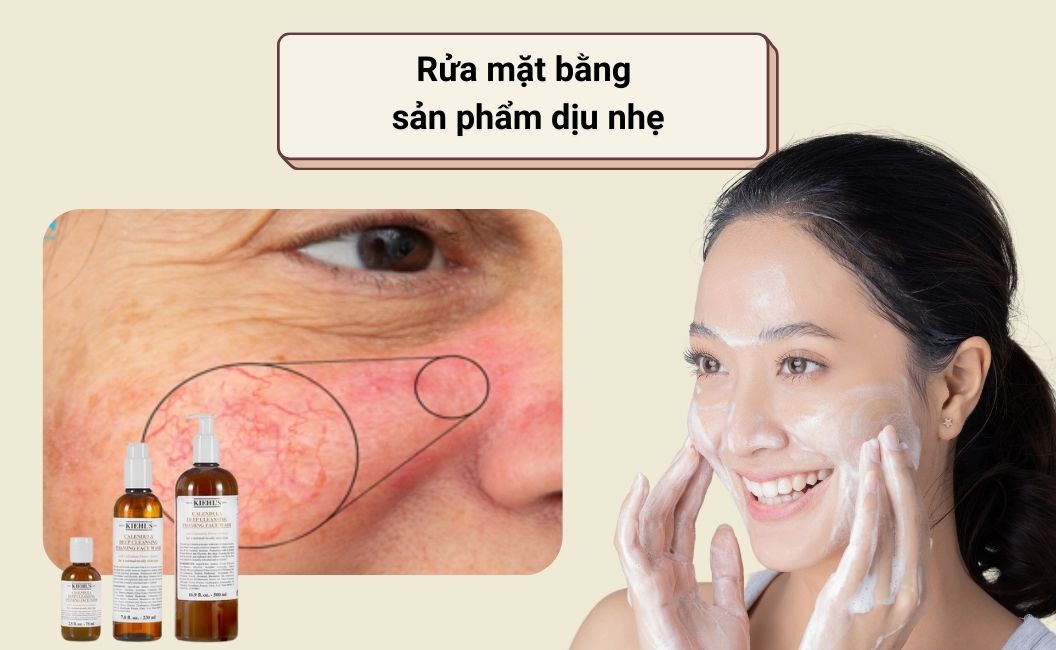 Rửa mặt bằng sản phẩm dịu nhẹ, có độ pH thấp