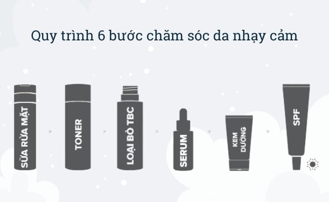 Các bước skincare cho da nhạy cảm