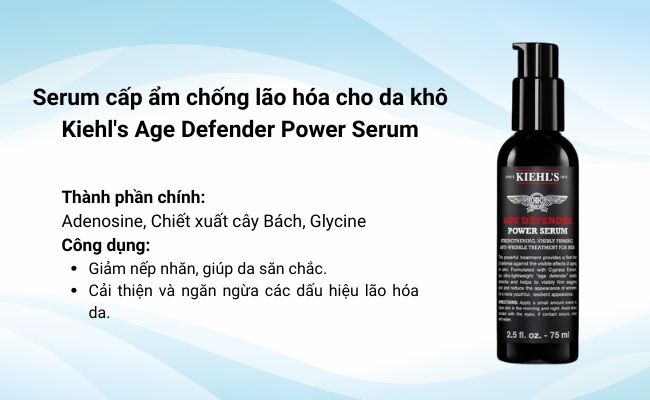 Serum cấp ẩm chống lão hóa cho da khô Kiehl's Age Defender Power Serum