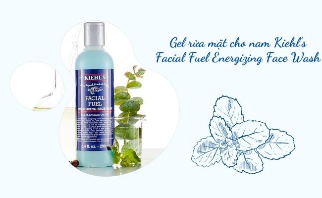 Gel rửa mặt cho nam Kiehl’s Facial Fuel Energizing Face Wash