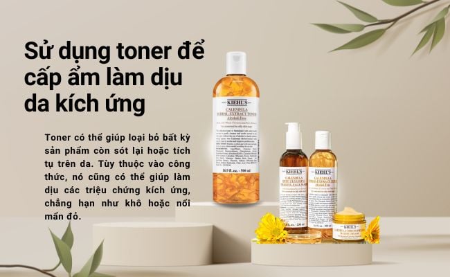 Sử dụng toner để cấp ẩm làm dịu da kích ứng