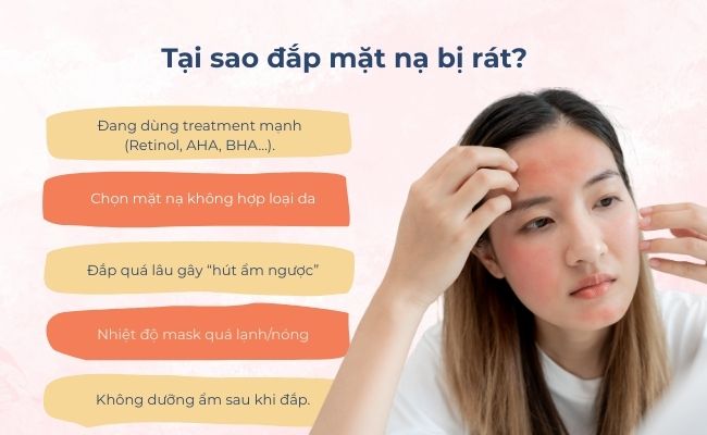 Tại sao đắp mặt nạ bị rát?
