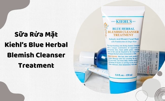 Sữa rửa mặt cho da khô mụn thâm Blue Herbal Blemish Cleanser Treatment