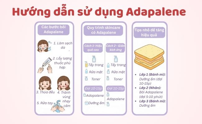 Hướng dẫn sử dụng Adapalene cho người mới bắt đầu tránh kích ứng