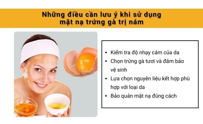 Lưu ý khi sử dụng mặt nạ trứng gà trị nám