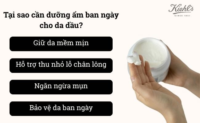 Sử dụng kem dưỡng ẩm ban ngày cho da dầu giúp duy trì độ ẩm cần thiết cho da