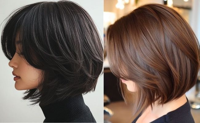 Kiểu tóc bob tỉa tầng phong cách hiện đại