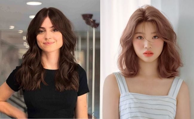 Tóc sóng nước cho mặt vuông