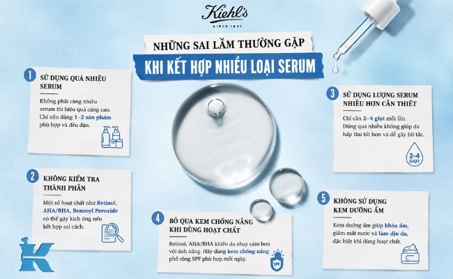 Những sai lầm thường gặp khi kết hợp nhiều loại serum