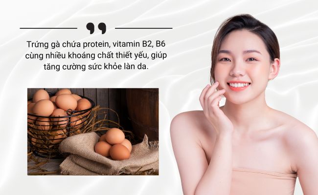 Dưỡng sáng da với trứng gà
