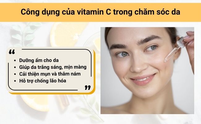 Vitamin C không chỉ dưỡng trắng da mà còn giúp da săn chắc, khỏe mạnh