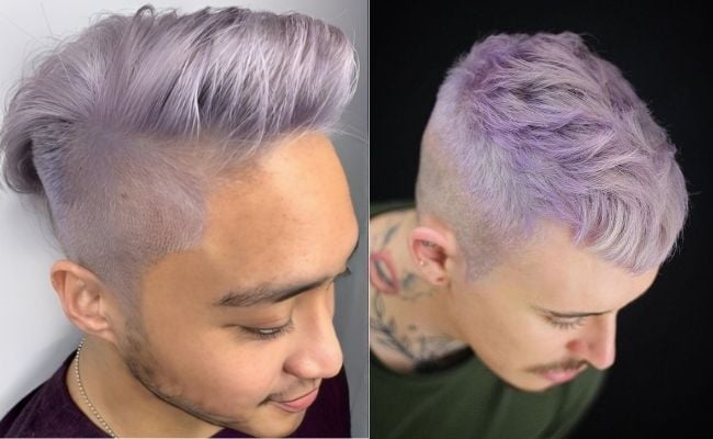 Nhuộm tóc nam màu tím khói