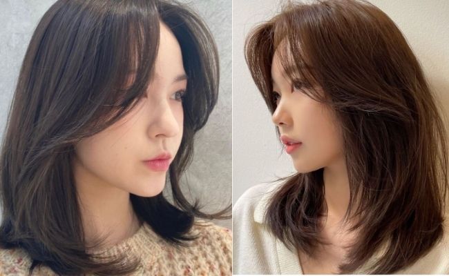 Tóc xoăn sóng ngang vai kết hợp mái dài, quyến rũ và thời thượng