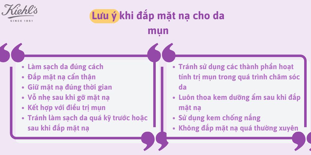 Lưu ý khi đắp mặt nạ cho da mụn
