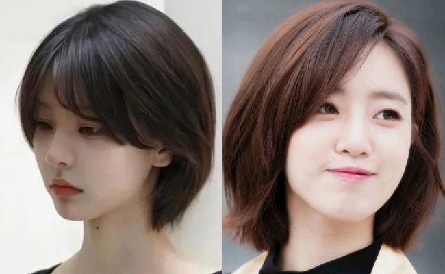 Tóc mái lệch kết hợp tóc bob trưởng thành