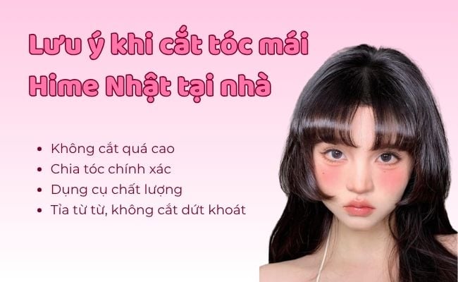 Lưu ý khi cắt tóc mái Hime Nhật tại nhà