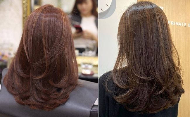 Tóc dài uốn chữ C nữ tính