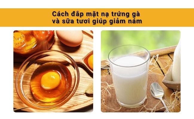 Cách đắp mặt nạ trứng gà và sữa tươi giúp giảm nám