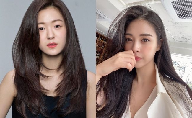 Tóc mái lệch kết hợp tóc thẳng dài nhìn mềm mại