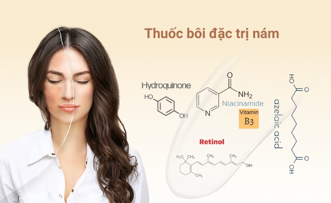 Cải thiện nám mảng trên da bằng thuốc bôi chứa các thành phần đặc trị 