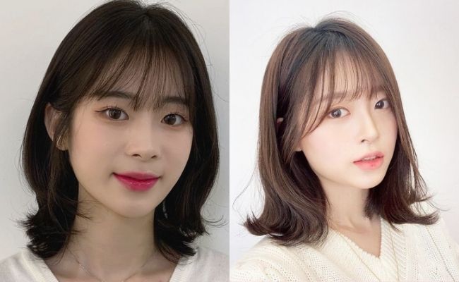 Tóc mái thưa mặt tròn