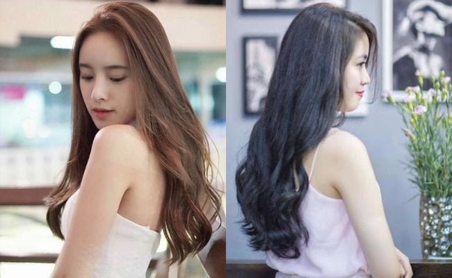 Tóc dài uốn đuôi nhẹ tự nhiên