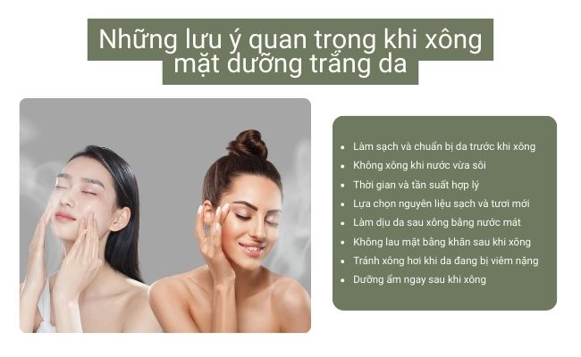 Cần ghi nhớ những lưu ý quan trọng khi xông mặt dưỡng trắng da