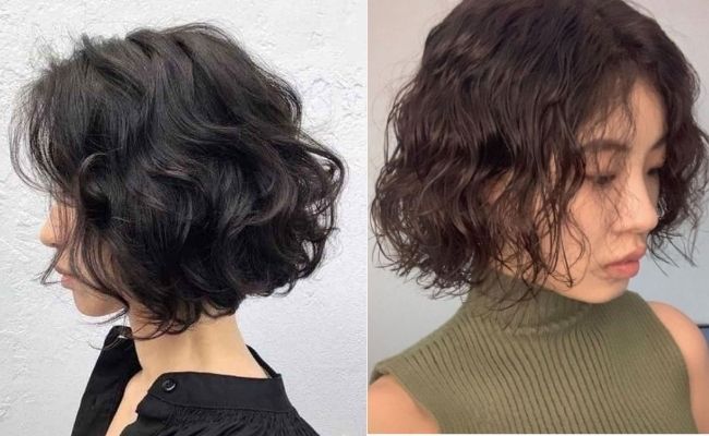 Tóc xoăn đánh rối nhẹ ngang vai, phong cách phóng khoáng