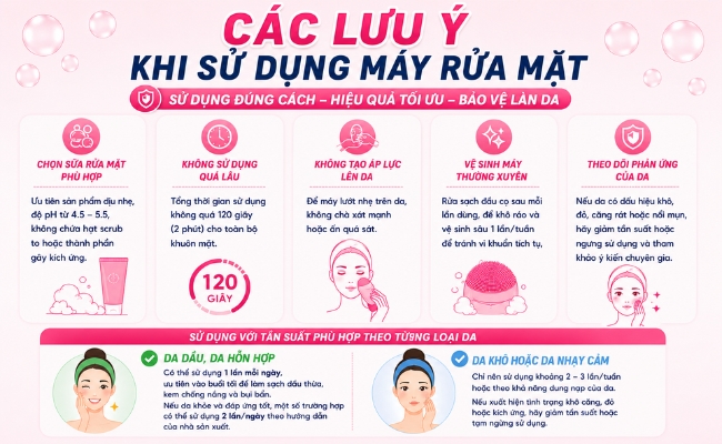 các lưu ý khi sử dụng máy rửa mặt