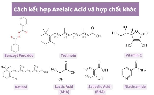 Cách kết hợp Azelaic Acid và hợp chất khác