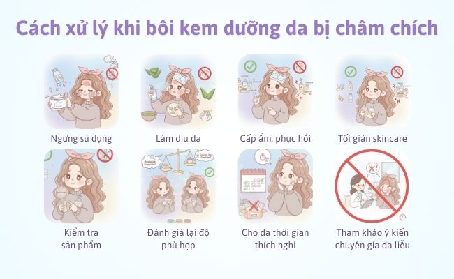 Cách xử lý khi bôi kem dưỡng da bị châm chích
