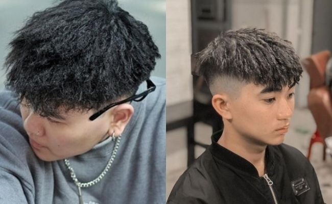 Tóc xoăn con sâu cho nam