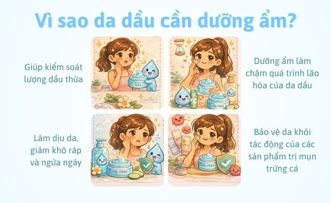 Vì sao da dầu cần dưỡng ẩm?